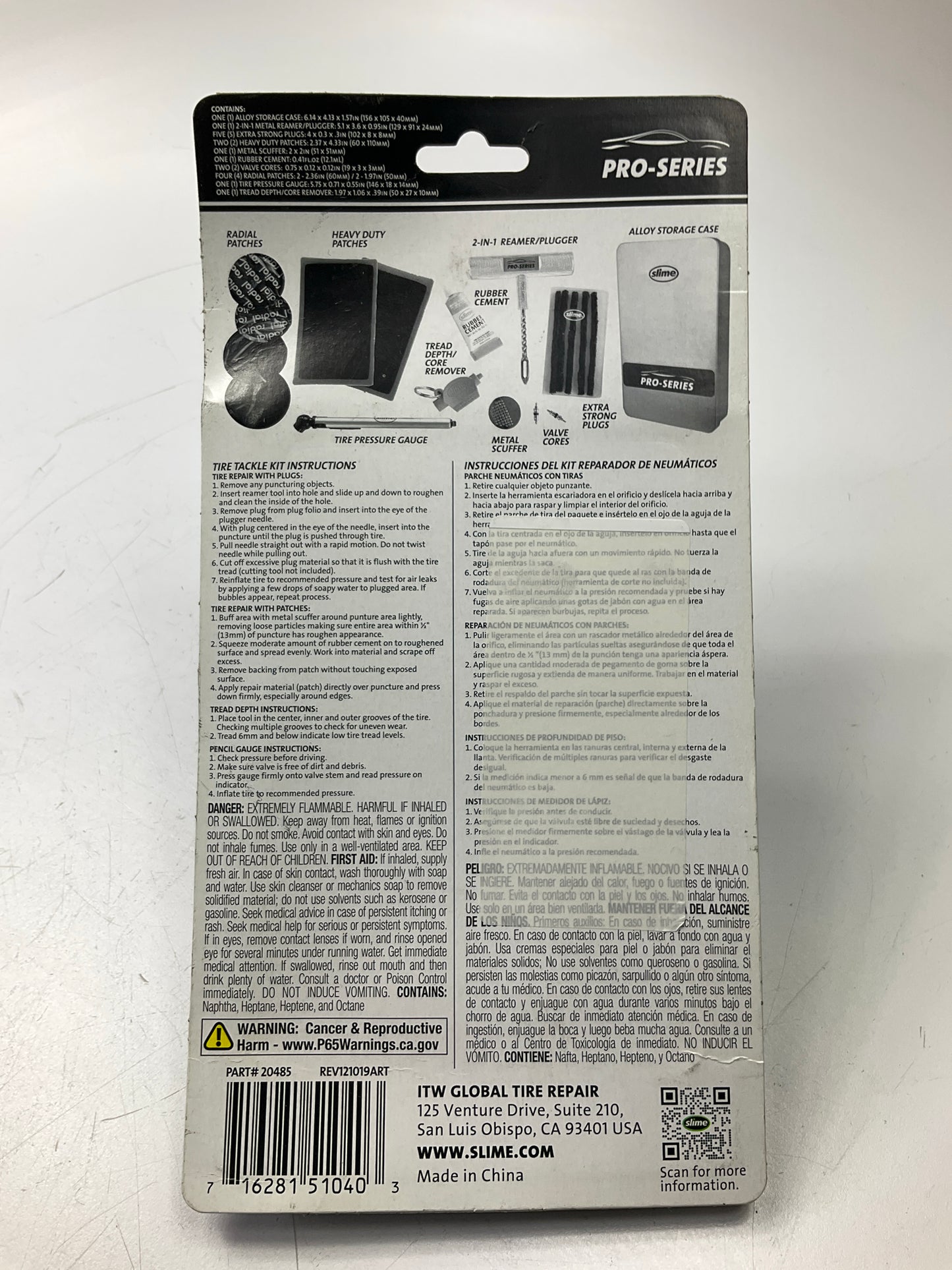 Slime 20485 Tire Plug Kit Pro Series Tire Tackle Repair Kit - Tubeless Off-road