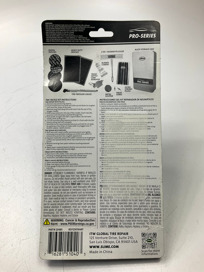Slime 20485 Tire Plug Kit Pro Series Tire Tackle Repair Kit - Tubeless Off-road