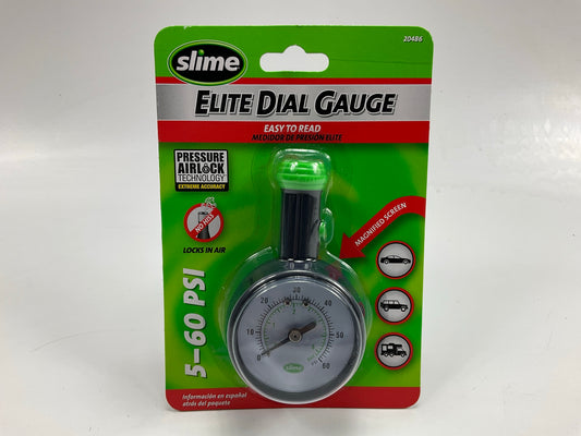 Slime 20486 Elite Dial Tire Air Pressure Gauge, 5-60 PSI