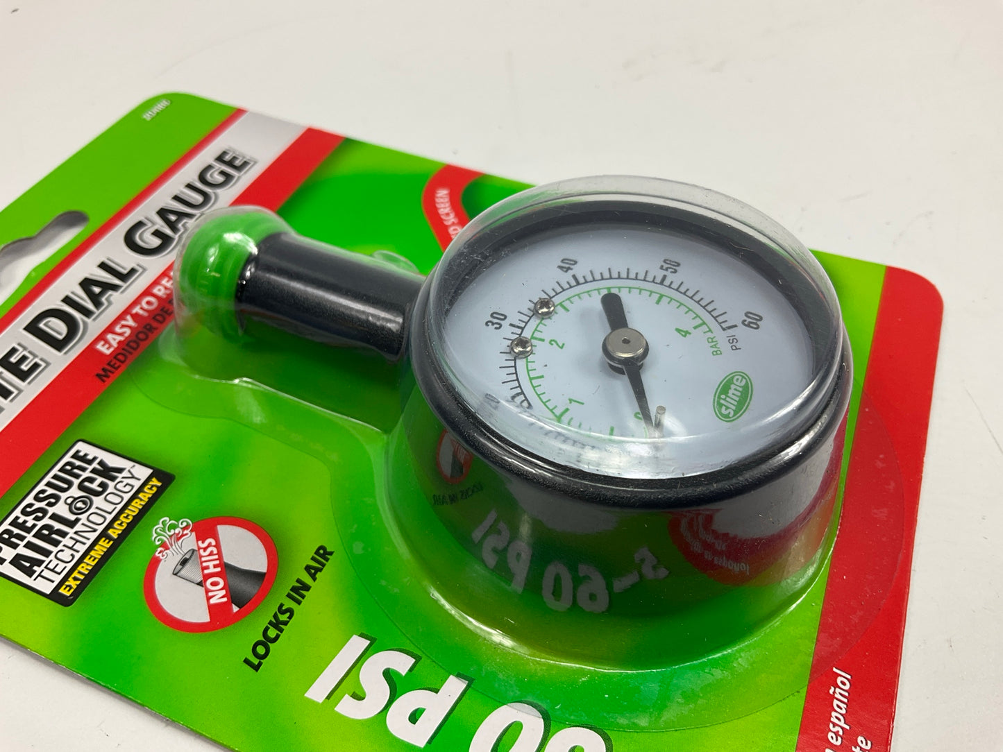 Slime 20486 Elite Dial Tire Air Pressure Gauge, 5-60 PSI