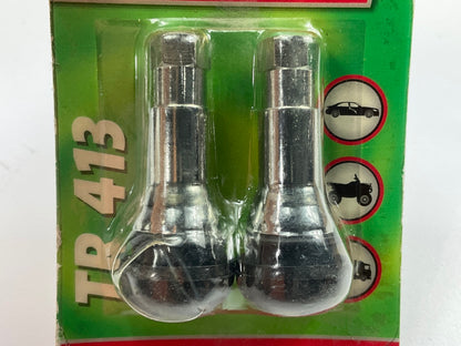 Slime 2078-A Chrome Tubeless Tire Valves - TR413, Pair, 1-1/4''