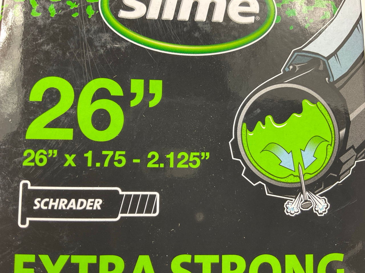 Slime 30045 Self Sealing Inner Tubes W/ Puncture Sealant, 26'' X 1.75-2.125