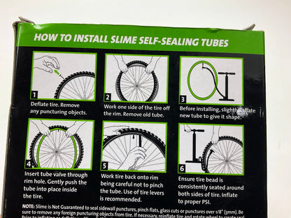 Slime 30045 Self Sealing Inner Tubes W/ Puncture Sealant, 26'' X 1.75-2.125
