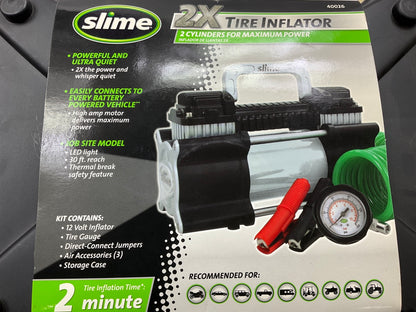 Slime 40026 - 12 Volt HD Tire Inflactor Pump Kit 150 PSI W/ Gauge & 30' Cables