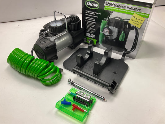 Slime 40045 110V Tire Air Inflator Pump With Accessories Kit 0-150 PSI For Home