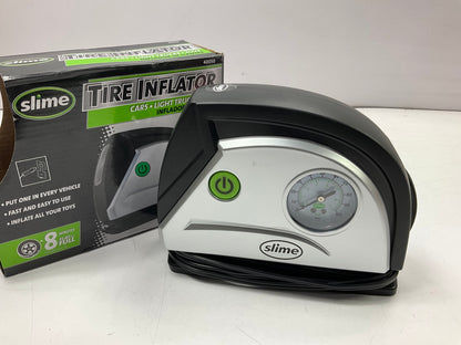 Slime 40050 Tire Air Inflator Pump, Portable 100 Psi Gauge, Long Hose LED Light