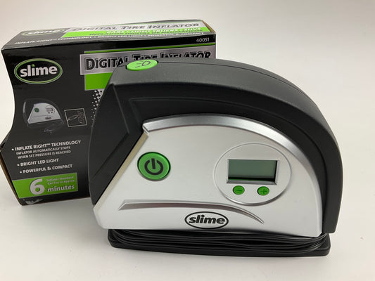 Slime 40051 12V Digital Tire Inflator Air Compressor Pump / Gauge With LED Light