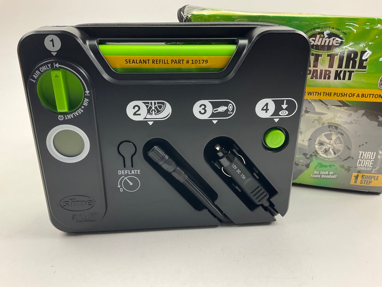 Slime 50123 Flat Tire Puncture Emergency Kit: Sealant & 12V Tire Inflator Pump