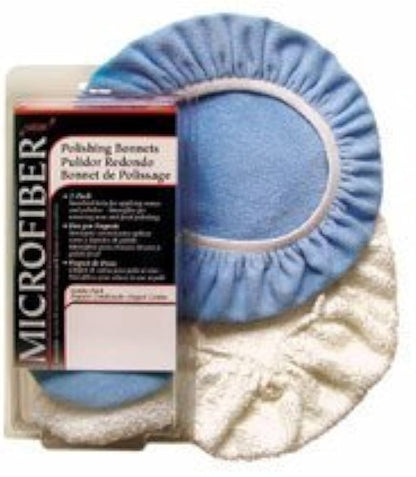 (2) SM Arnold 45-278 Microfiber Polish Bonnets For 5''-6'' Orbital Buffer