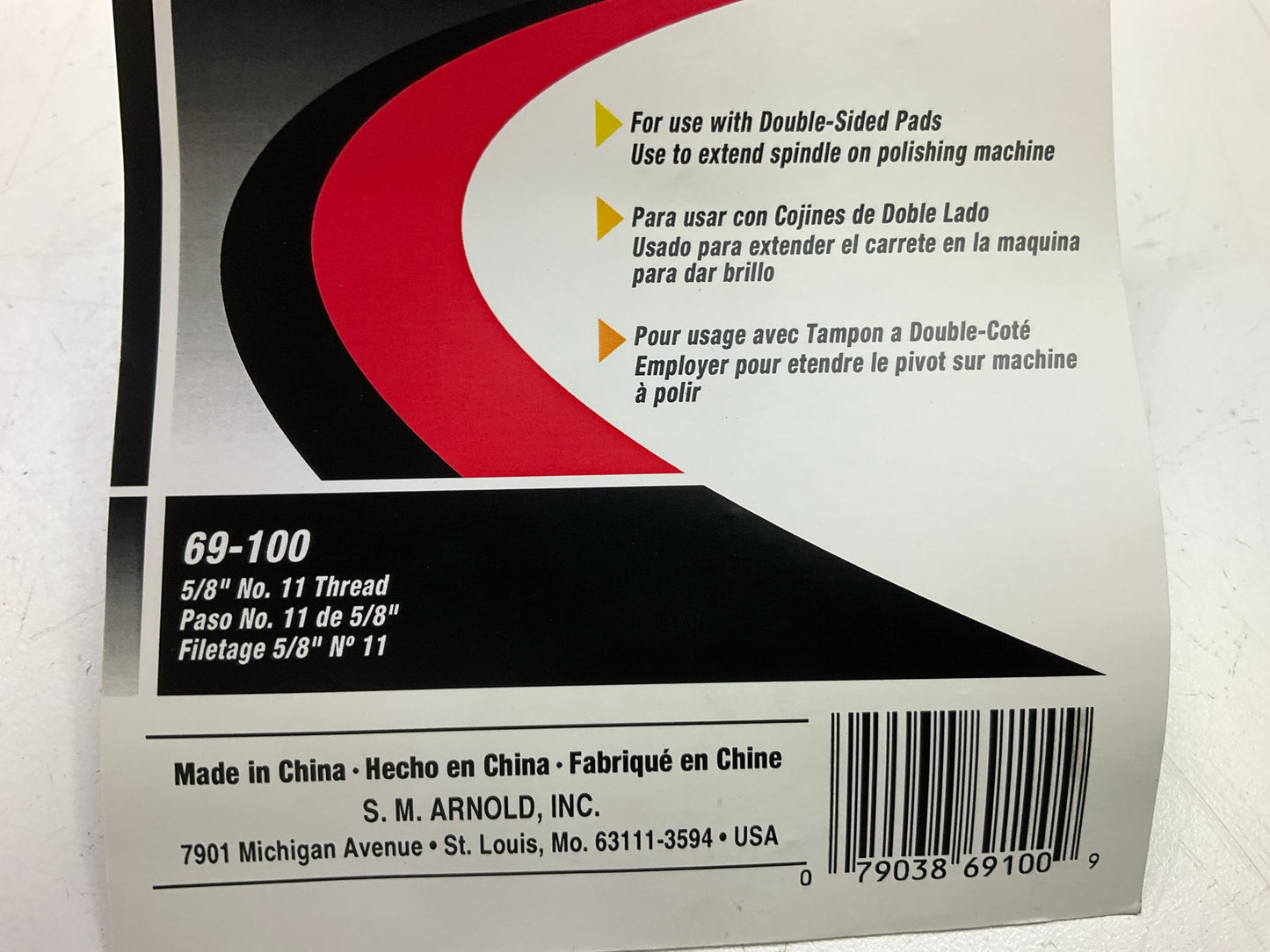Sm Arnold 69-100 Polisher Polishing Spindle Extension Extender Bolt 5/8-11