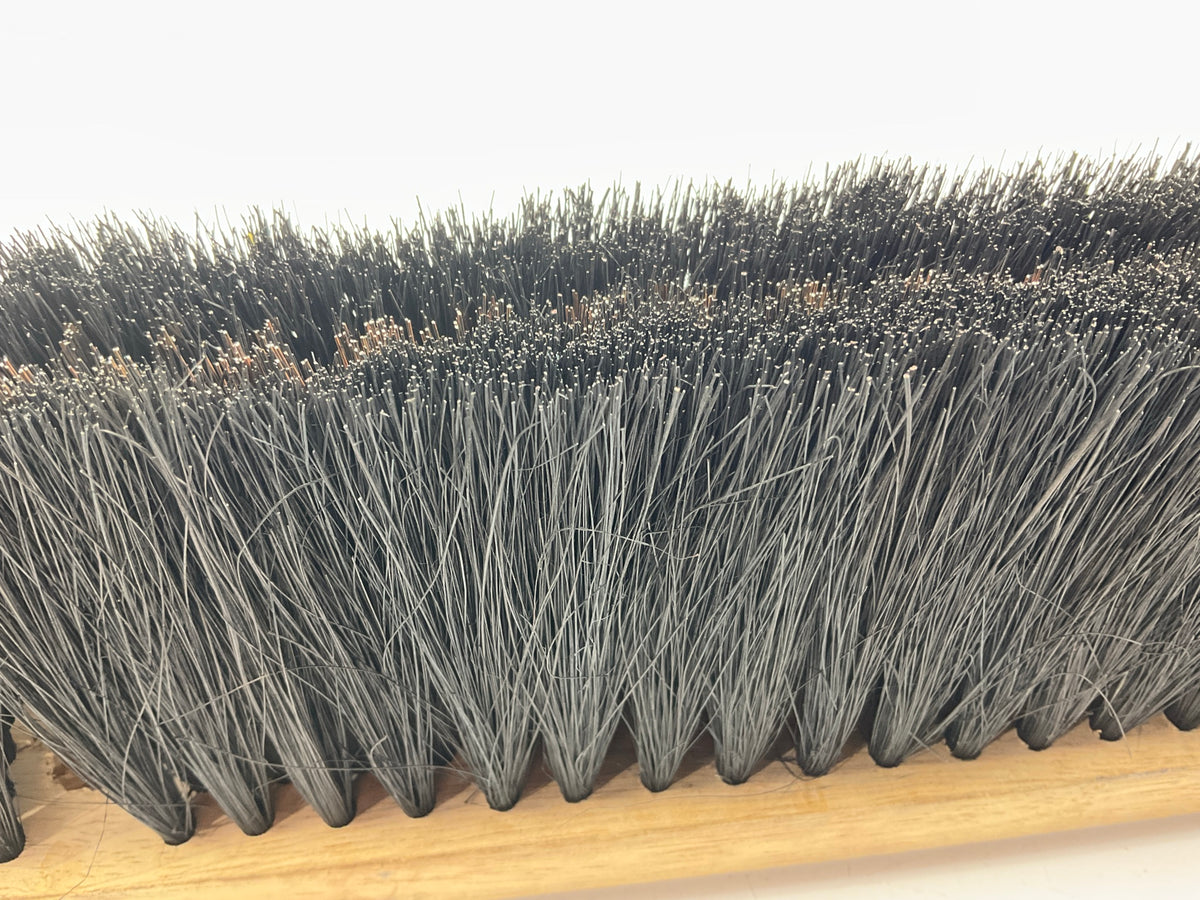SM Arnold 24'' Hardwood Block Outdoor Push Broom Head 3'' Black Tampico Bristles