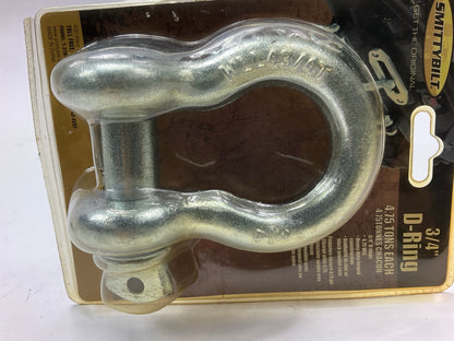 (2) Smittybilt 13047 3/4'' D-Ring Shackle, Silver, 4.75 Ton Rating, Heavy Duty