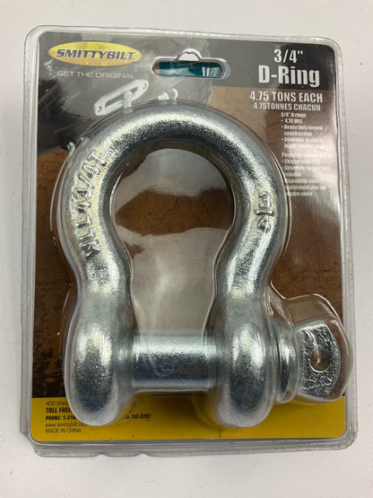 Smittybilt 13047 3/4'' D-Ring Shackle, Silver Finish, 4.75 Ton Rating, Heavy Duty