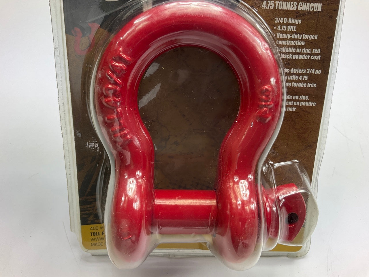 Smittybilt 13047R D Ring D-Ring Shackle - 3/4'', RED, Single