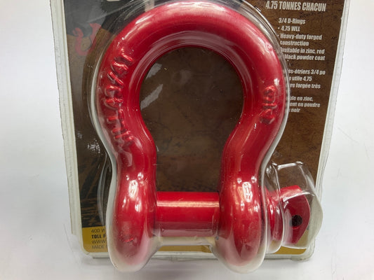 Smittybilt 13047R D Ring D-Ring Shackle - 3/4'', RED, Single