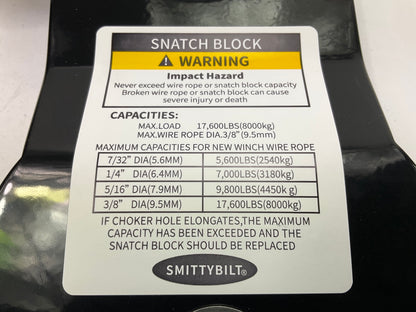 Smittybilt  2744  17,600 Lb. Snatch Block
