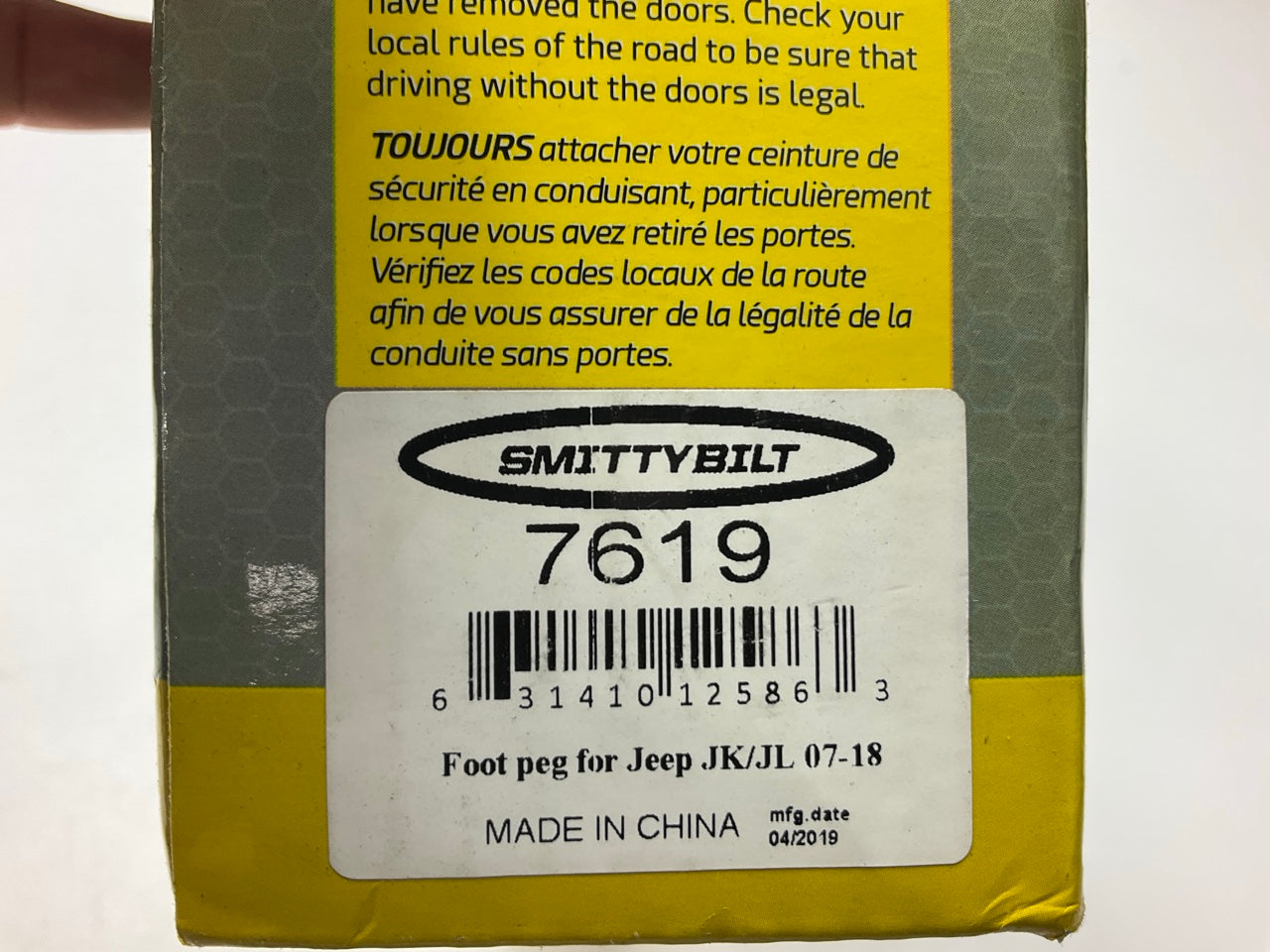 Missing All Hardware - Smittybilt 7619 XRC Foot Pegs For 2007-2022 Jeep Wrangler