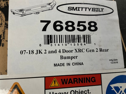 Smittybilt 76858 GEN2 XRC REAR Bumper Kit - Class III For 2007-2018 Wrangler JK