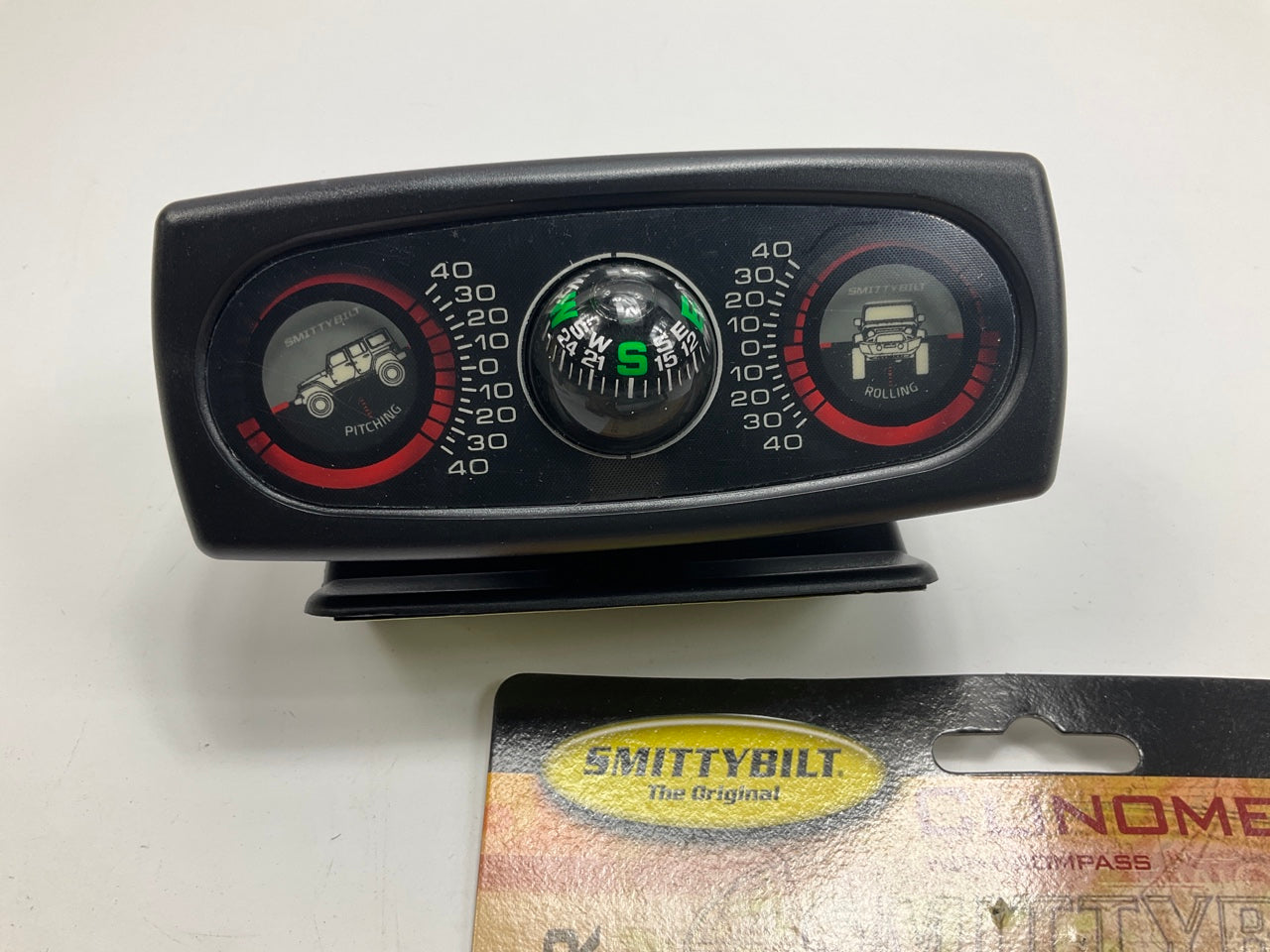 Smittybilt 791006 Inclinometer For Jeep Graphic With Compass, Black