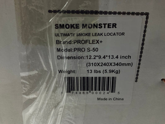 SMOKE MONSTER S50 Automotive Smoke Leak Detector Tester EVAP Smoke Machine