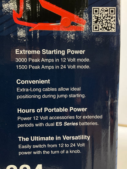 NEW Solar ES1224 Truck PAC 3000 Peak Amp 12/24 Volt Jump Starter Battery Booster