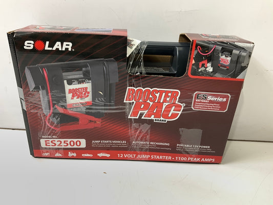 Solar BoosterPAC ES2500 1100 Peak Amp 12V Jump Starter Battery Pack, 300 Amps