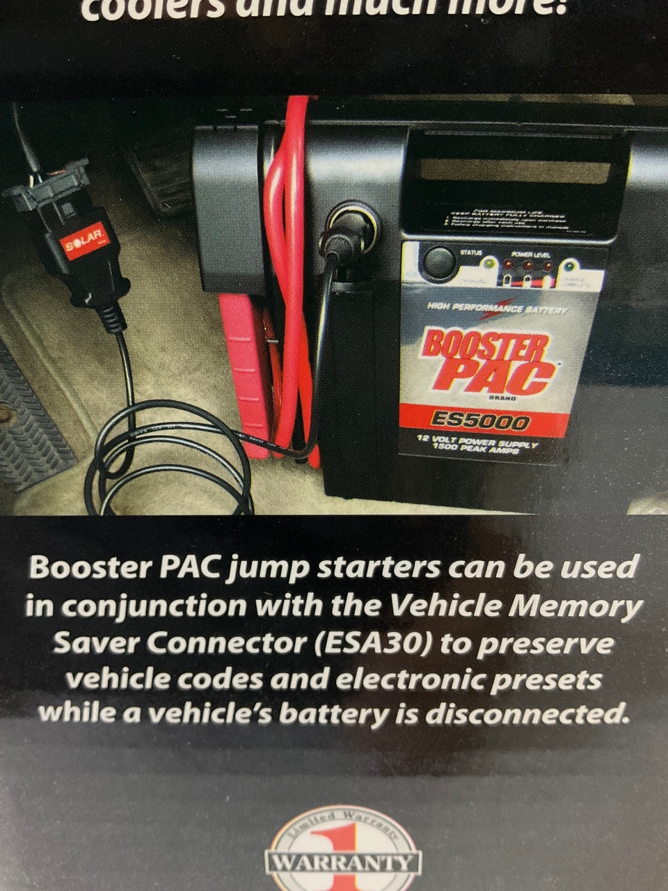 Solar ES5000 1500 Peak Amp 12 Volt Battery Jump Starter Pack