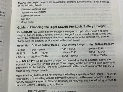 Pro-Logix PL2208 Automatic Battery Charger - 8 Amp