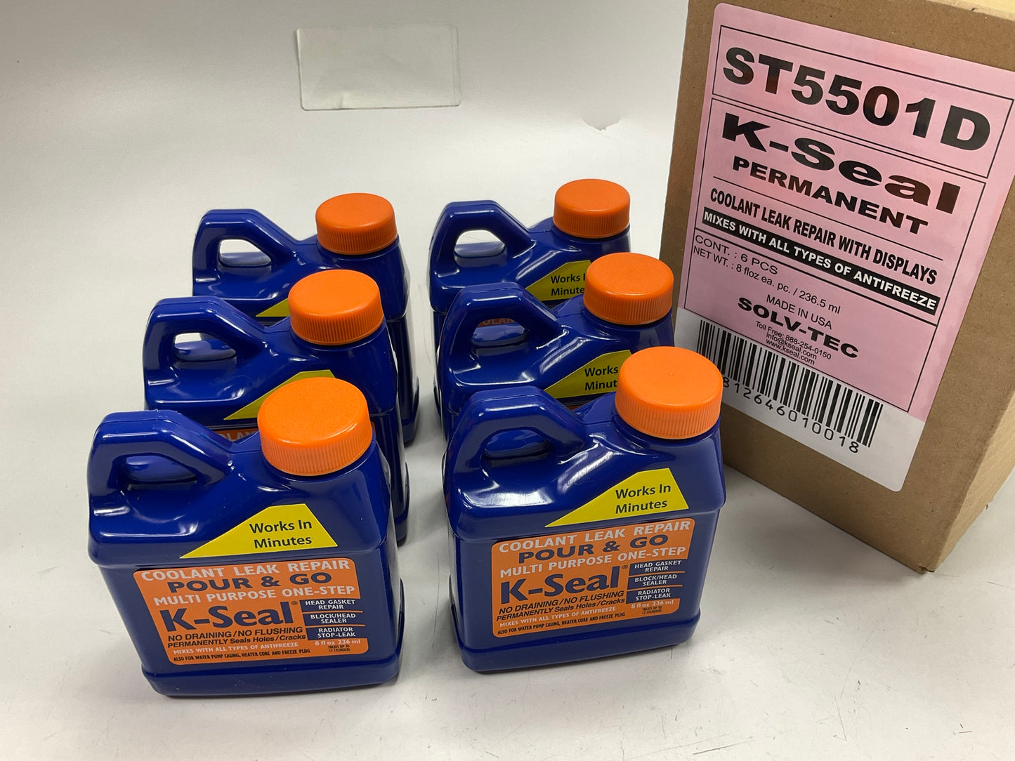 (6) K-Seal ST5501D One-Step Permanent Coolant Radiator Leak Repair, 8 Fl Oz Each