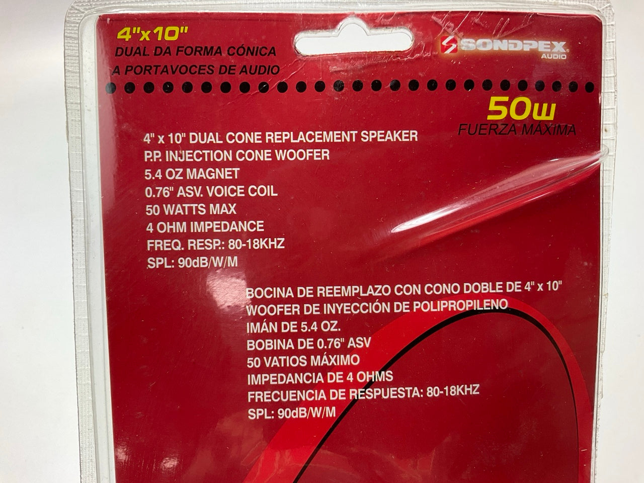 Sondpex CS07410 OE Replacement 4''x10'' Speaker, 50W Max
