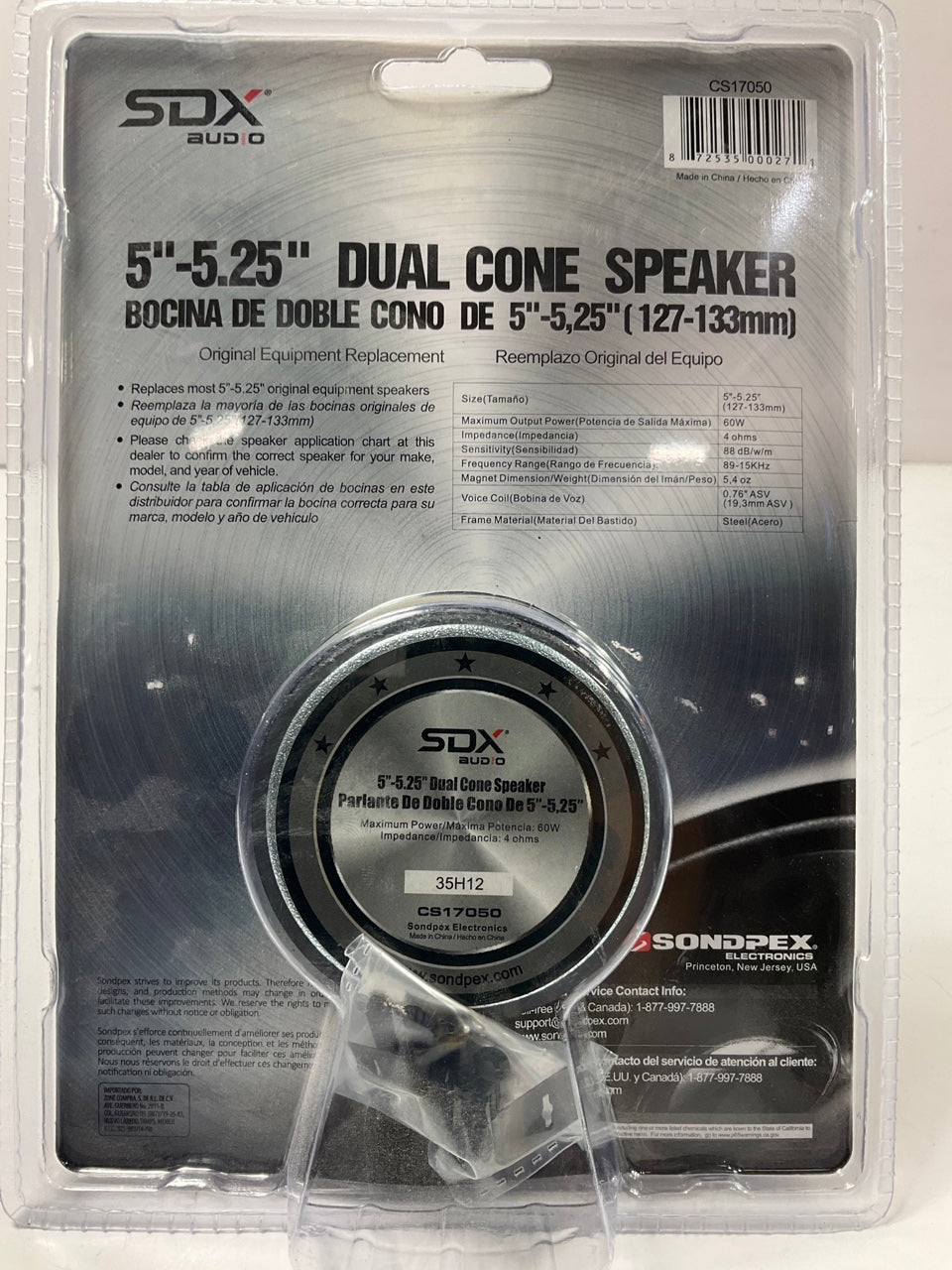 Sondpex CS17050 5'' / 5.25'' Dual Cone Speaker - Replaces Original Speakers