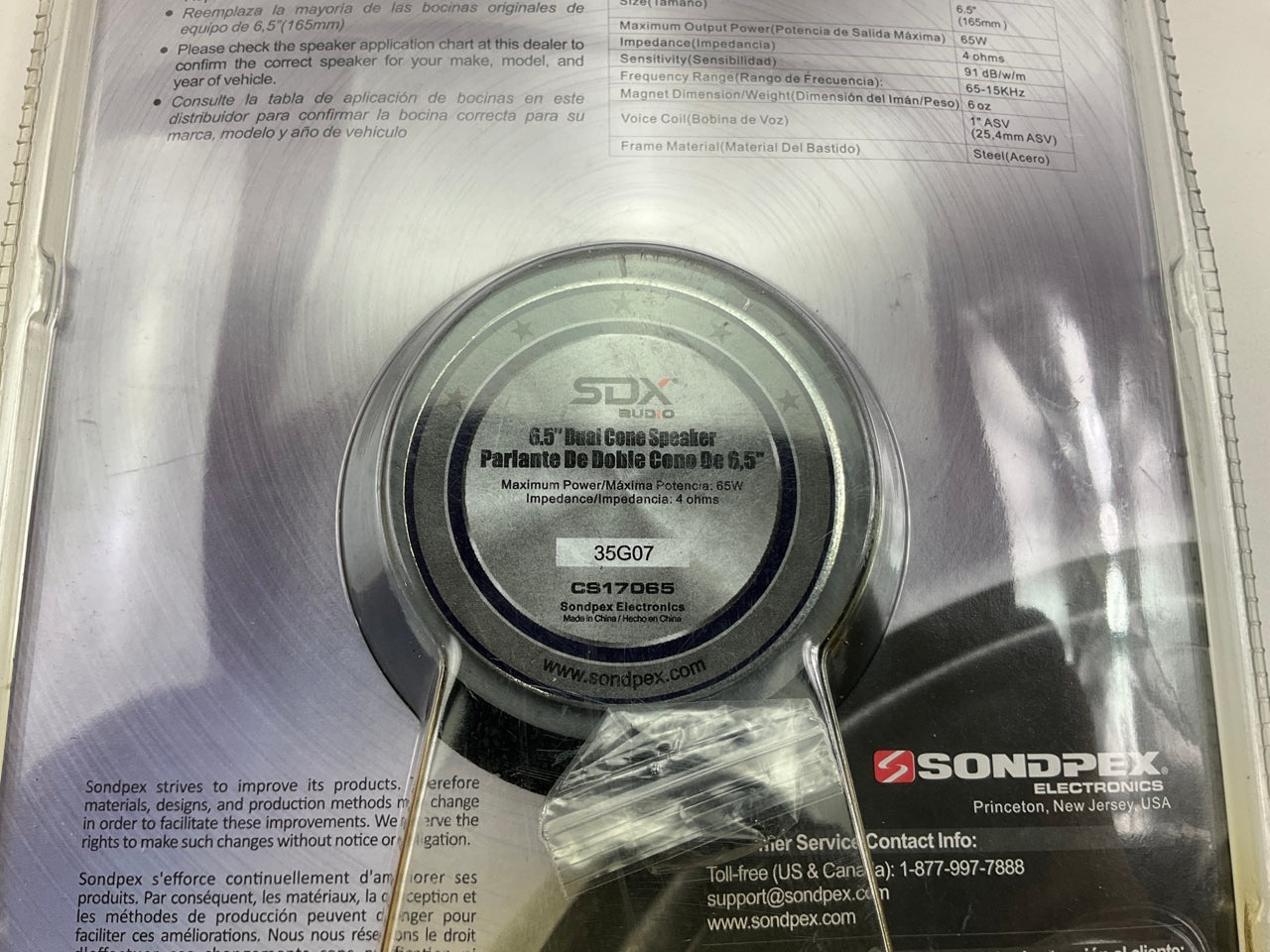 Sondpex CS17065 6.5'' Dual Cone Speaker - Original Equipment Replacement