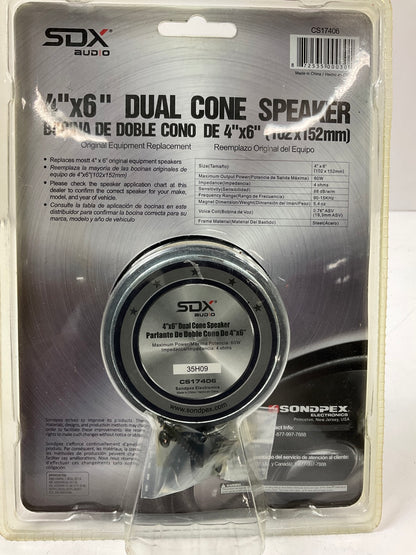 SDX Audio 4'' X 6'' Dual Cone Original Replacement 60W Car Speaker 4''x6''