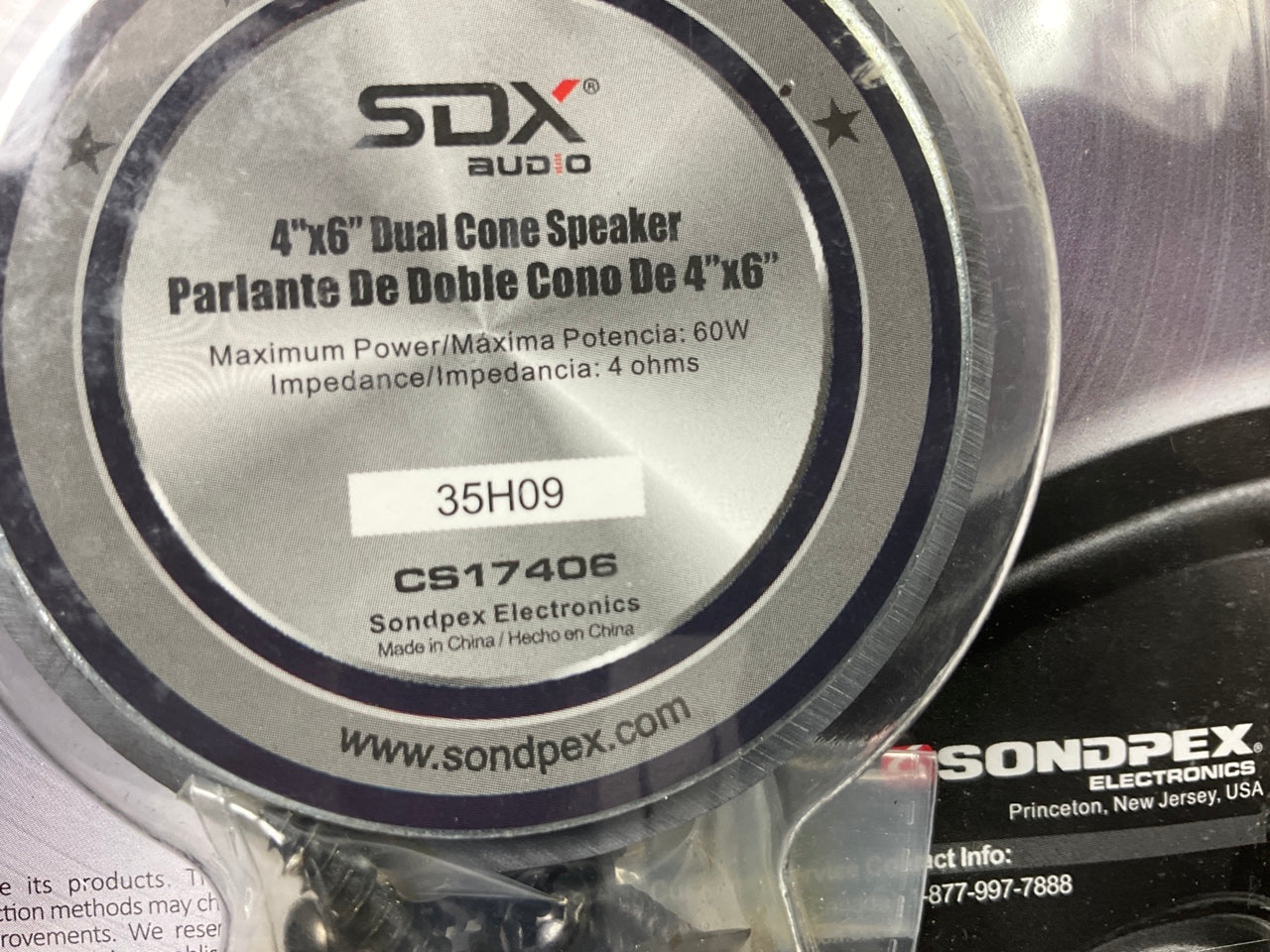 SDX Audio 4'' X 6'' Dual Cone Original Replacement 60W Car Speaker 4''x6''