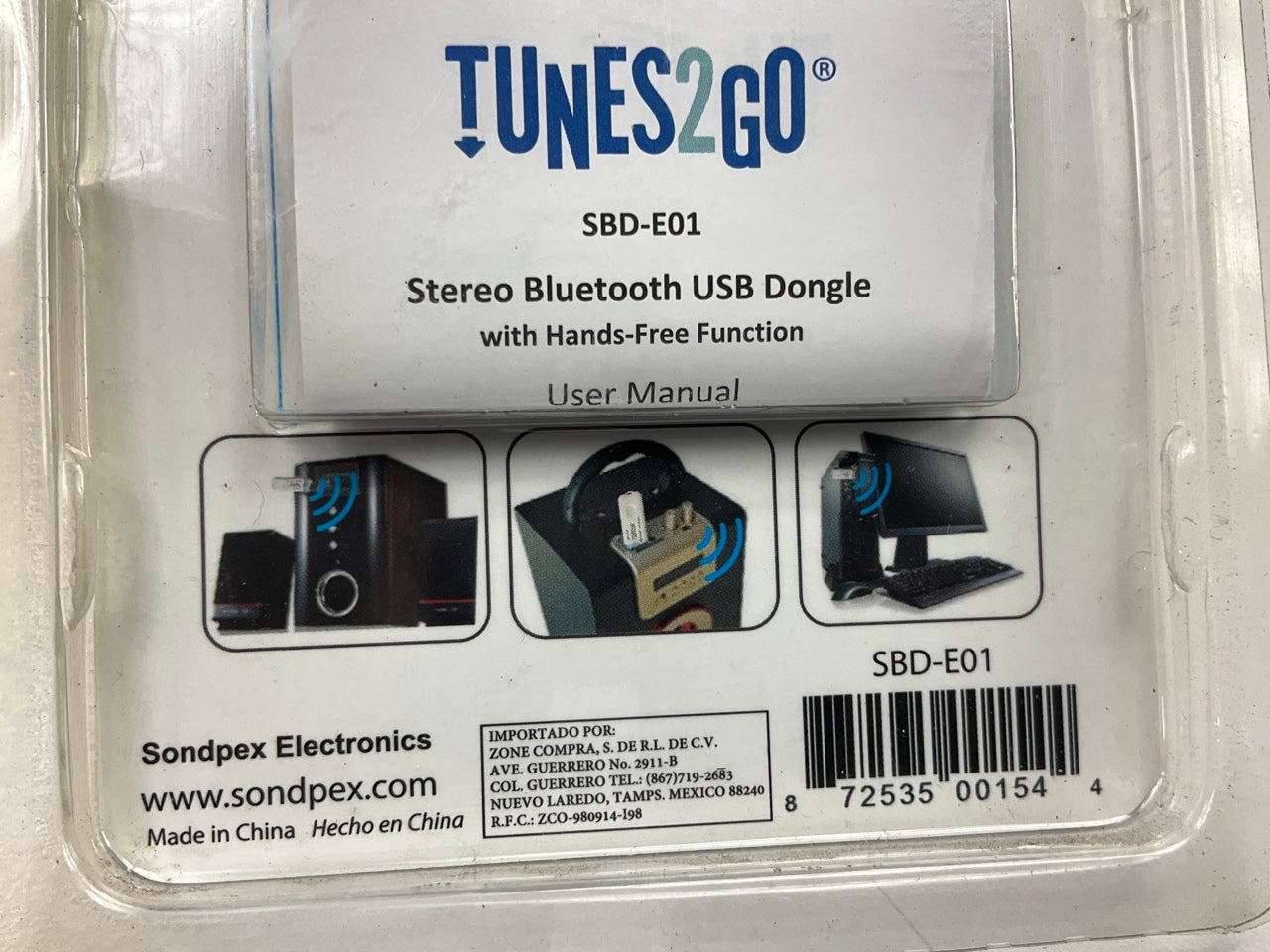 Sondpex SBD-E01 - Bluetooth Audio Adapter With USB Input