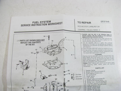 Sorensen 96-363A Carburetor Rebuild Kit for 1977-1980 Rochester M2MC M2ME