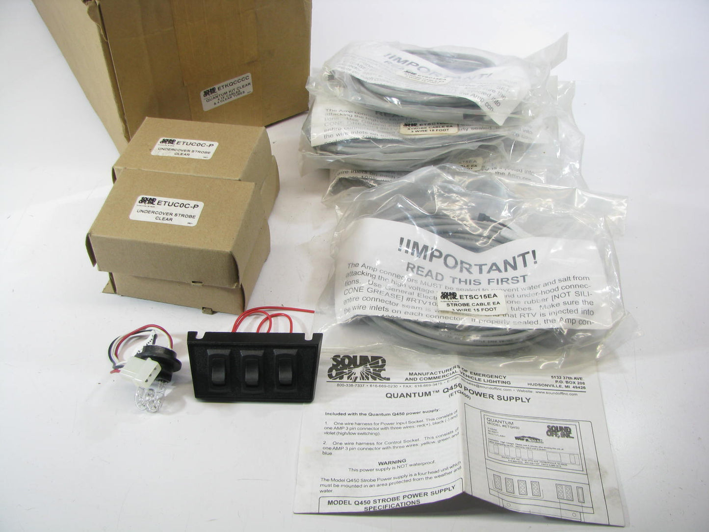 Sound-Off ETKQCCCC Quantum4 UnderCover Strobe Kit Clear