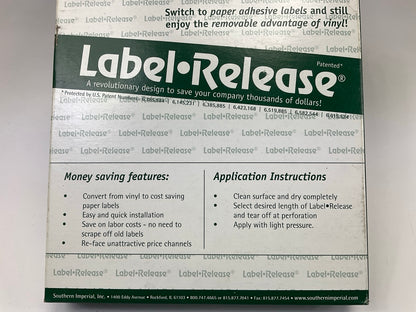 (2) Southern Imperial S01-LR-A-PT Label Release Siffron Beige Type C - 200' Roll