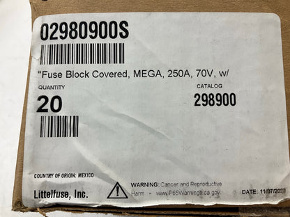 Littelfuse 02980900S Mega Fuse Block With Cover, 500 Amp (500A) Max, W/ Cover