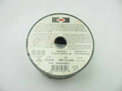 HARRIS 0404321 4043 Aluminum MIG Welding Wire, 3/64'' (1.2mm). 1 LB Spool