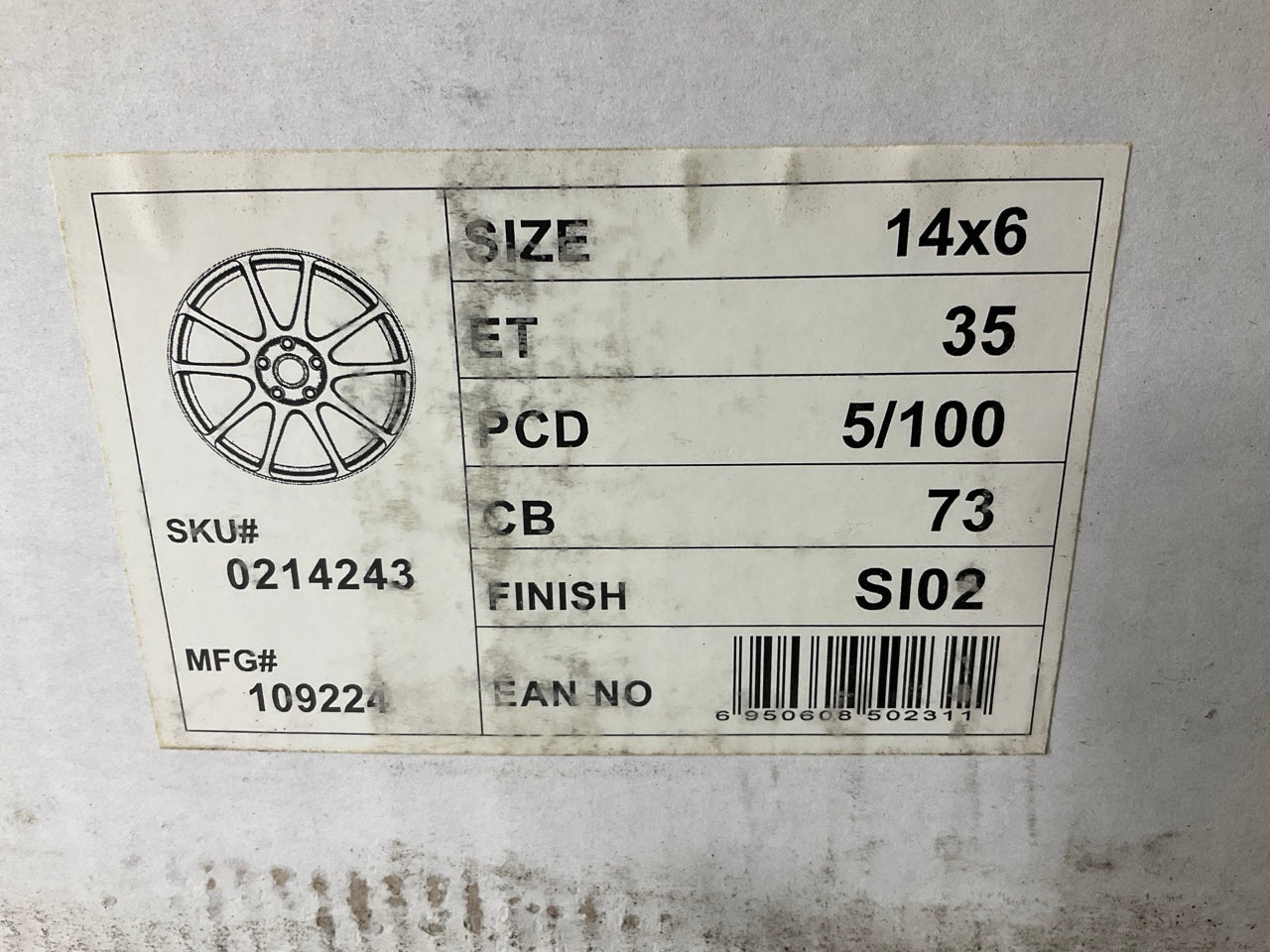 Aftermarket 14''x6'' Alloy Wheels Rims Set 5x100 PCD, +35 Offset, 73mm Bore TOYOTA