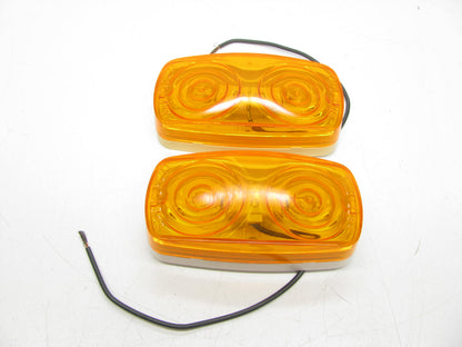 (2) Unboxed GLO-BRITE 120 AMBER LED DOUBLE BULLSEYE SIDE MARKER LAMP Lights