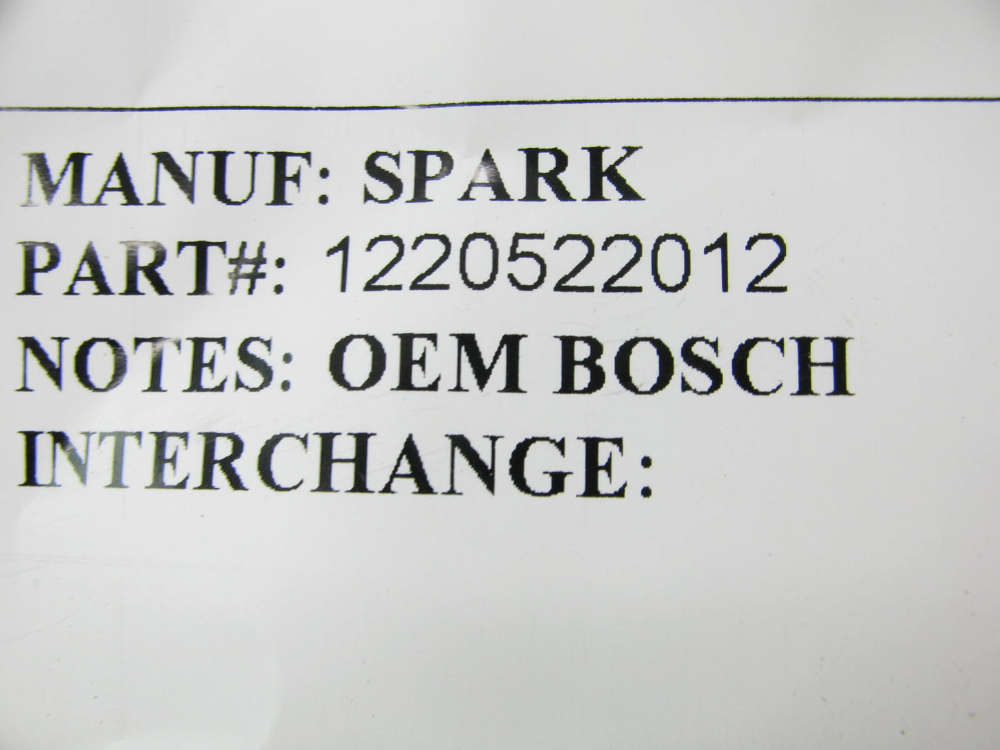 NEW - OUT OF BOX - Bosch 1220522012 Ignition Coil 0221122450 00118