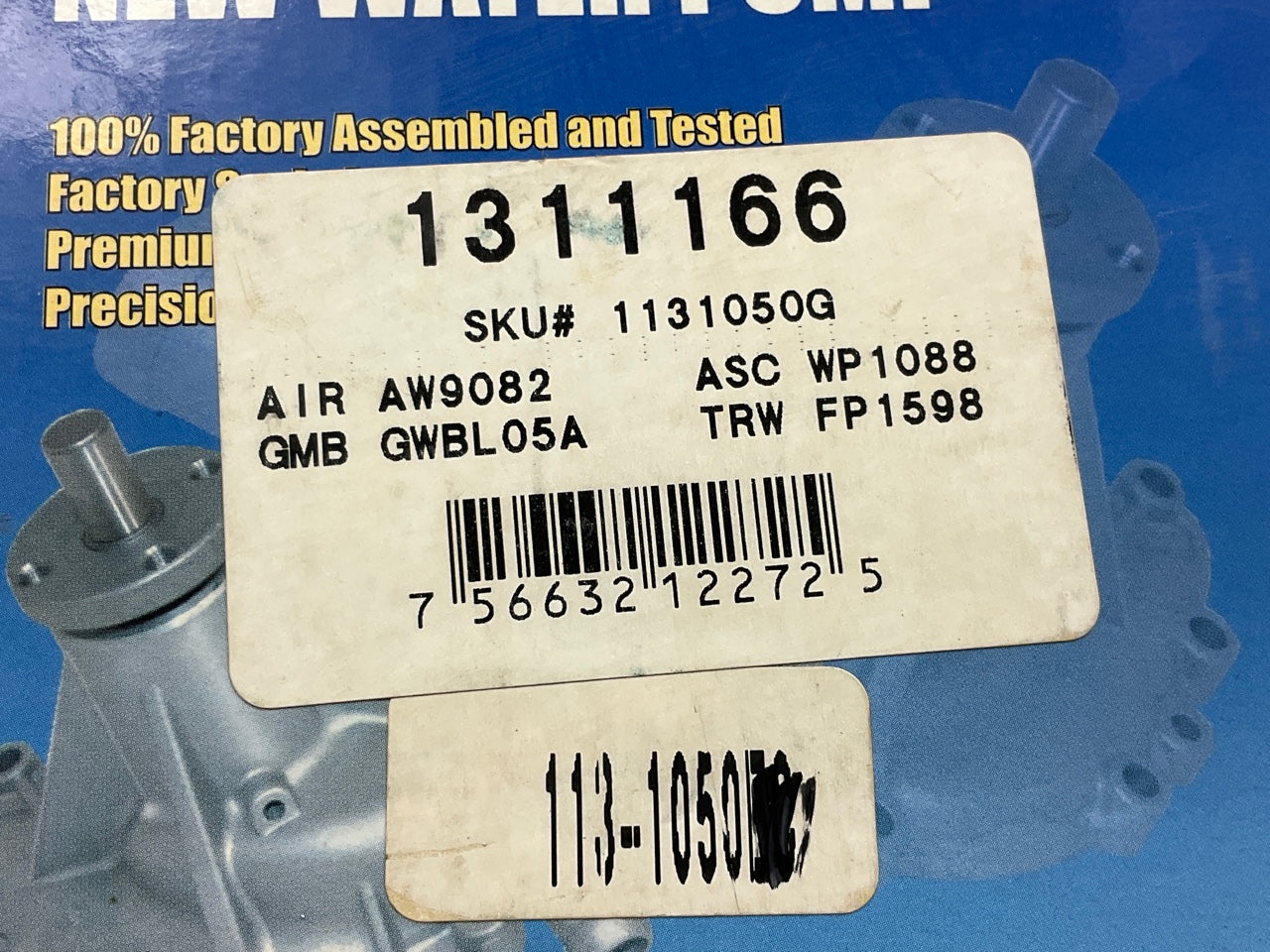 NEW UNBOXED GMB 131-1166 Engine Water Pump For 1972-1980 MG MGB, 73-75 Marina