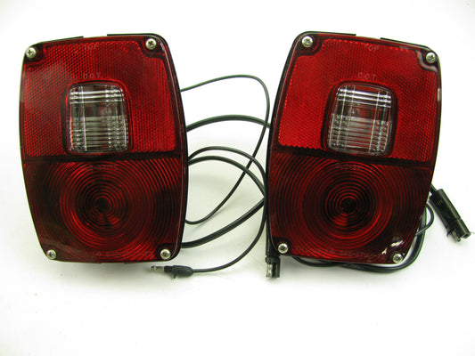 (2) Universal Taillight Tail Light Stop Turn Tail Lamp Metal Housing PAIR