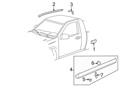 NEW OEM 15249522 GM Body Side Moulding 04-12 GMC Canyon Chevy Colorado Reg. Cab