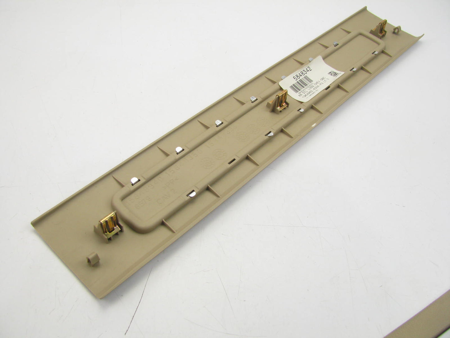 (2) NEW OEM GM Long Rear Door Sill Cover Plate W/ Logo Cashmere 15848342