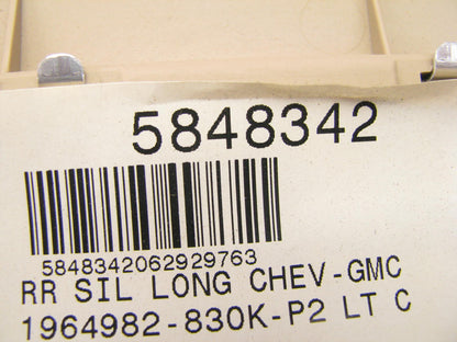 (2) NEW OEM GM Long Rear Door Sill Cover Plate W/ Logo Cashmere 15848342