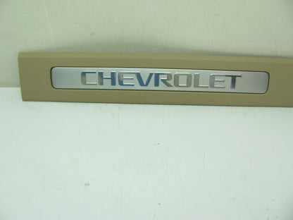 NEW UNBOXED OEM GM Long Rear Door Sill Cover Plate W/ Logo Cashmere 15848342