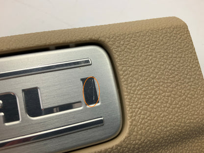 (2) NEW UNBOXED OEM GM Short Rear Door Sill Plates TAN - 2007-2014 Yukon Denali